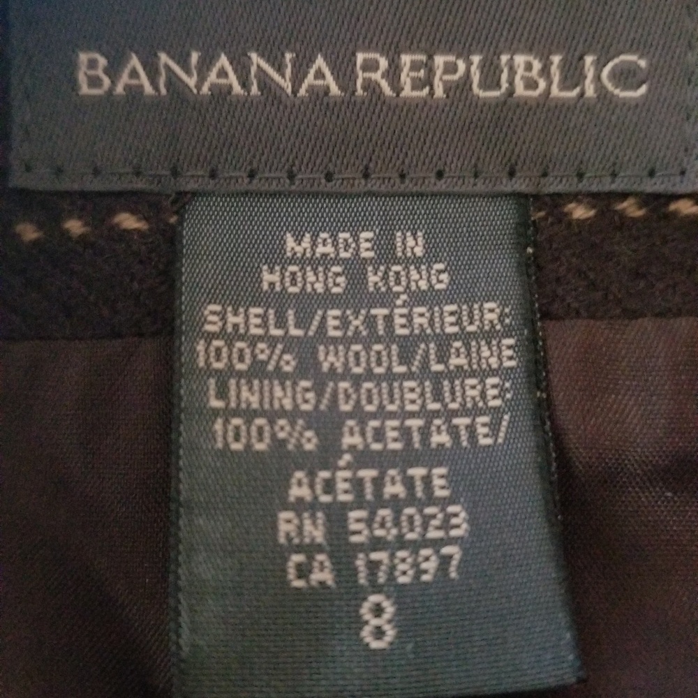 NWOT Banana Republic Wool Brown Stripes Skirt - Picture 3 of 3